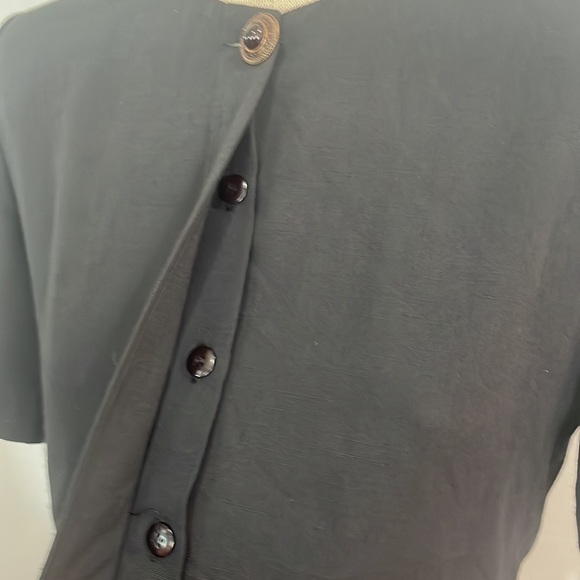 Vintage Norton McNaughton short sleeve blazer jacket top shoulder pads size 4 P - Picture 3 of 13